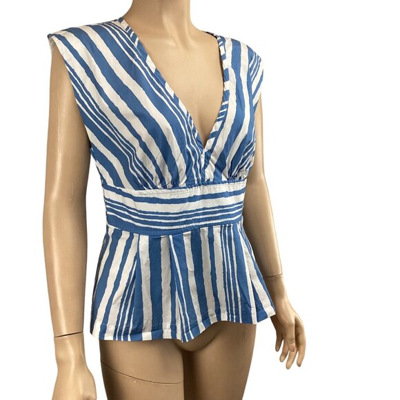 Tracy Reese x Anthropologie Top Size Medium Catamaran‎ Striped Sleeveless - Picture 5 of 8